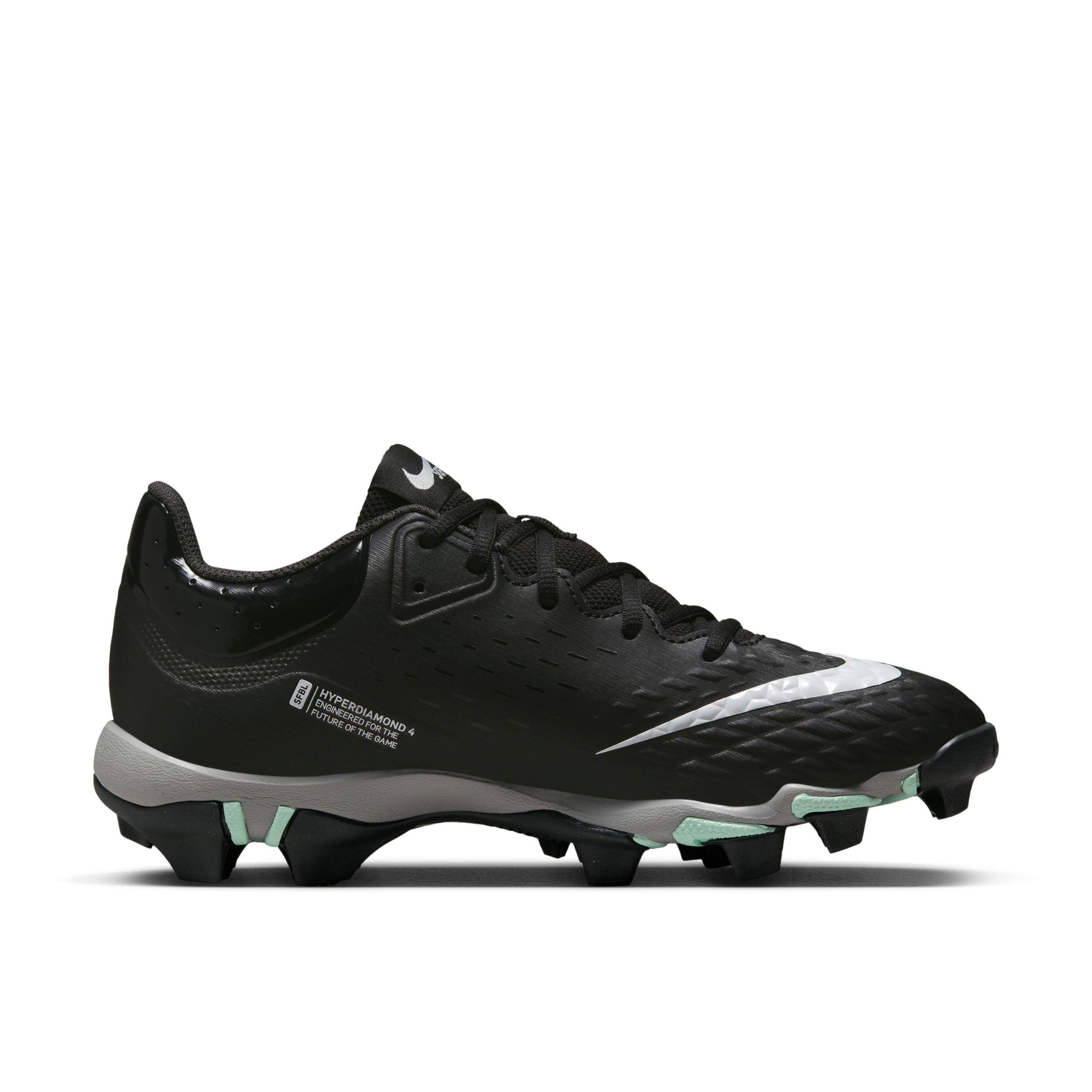 Nike Hyperdiamond 4 Keystone Black Dark Smoke Grey Wolf Grey White Women s Softball Cleat Hibbett